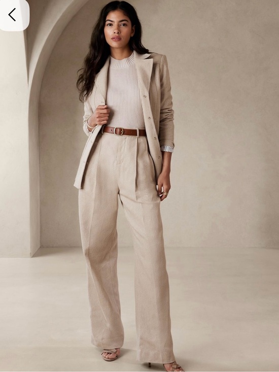 Banana Republic Pants - NWT Banana Republic Norfolk Wide-Leg High-Rise Linen-Cotton Pants, Size 10